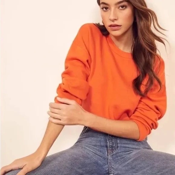 Reformation boxy cropped crew sweatshirt EUC - Picture 2 of 4